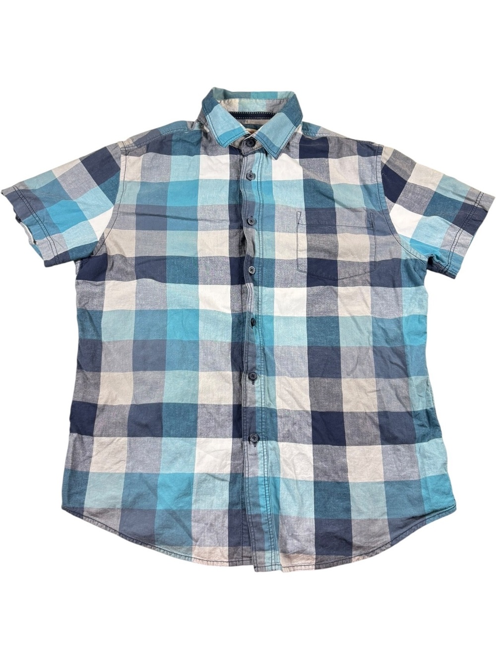 Mossimo Y2K Plaid Short Sleeve Button Up Shirt